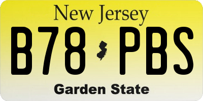 NJ license plate B78PBS