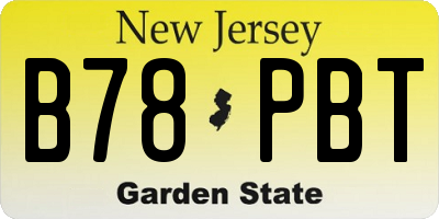 NJ license plate B78PBT
