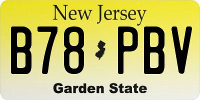 NJ license plate B78PBV