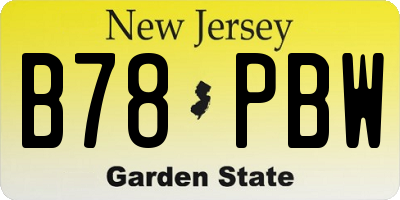 NJ license plate B78PBW