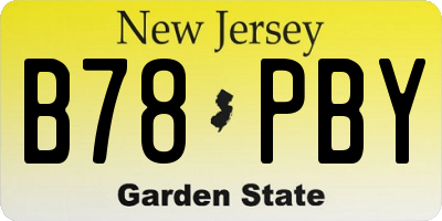 NJ license plate B78PBY