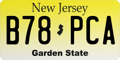 NJ license plate B78PCA