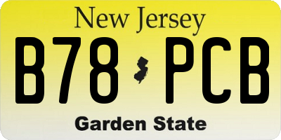 NJ license plate B78PCB
