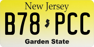 NJ license plate B78PCC