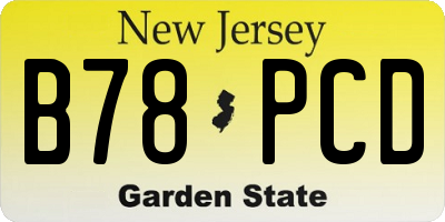 NJ license plate B78PCD