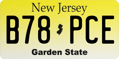 NJ license plate B78PCE