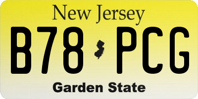 NJ license plate B78PCG