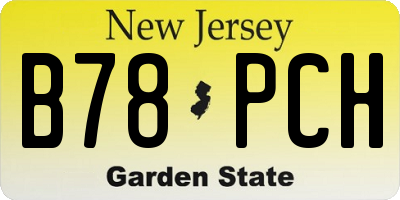 NJ license plate B78PCH