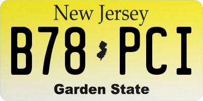 NJ license plate B78PCI
