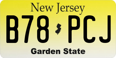 NJ license plate B78PCJ