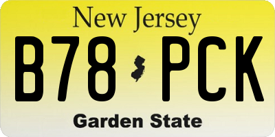 NJ license plate B78PCK