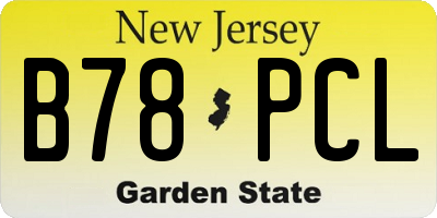 NJ license plate B78PCL