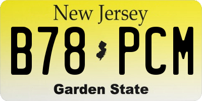 NJ license plate B78PCM