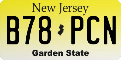 NJ license plate B78PCN