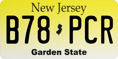NJ license plate B78PCR