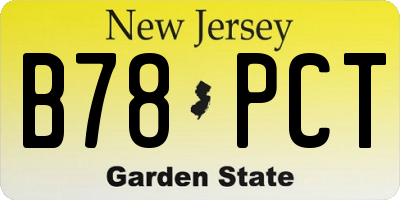 NJ license plate B78PCT