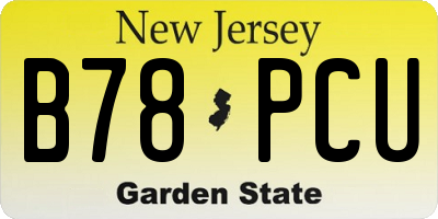 NJ license plate B78PCU