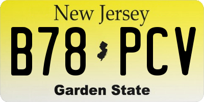 NJ license plate B78PCV