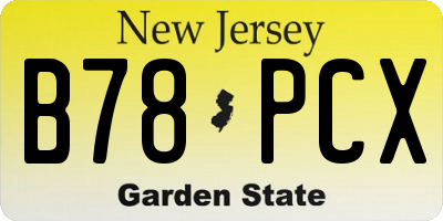 NJ license plate B78PCX