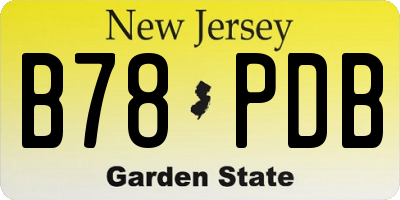 NJ license plate B78PDB