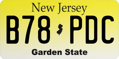NJ license plate B78PDC