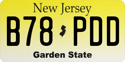 NJ license plate B78PDD