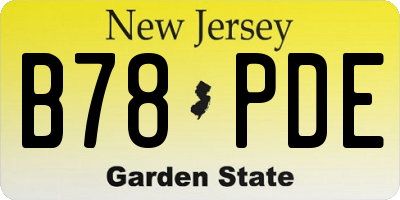 NJ license plate B78PDE