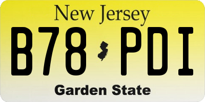 NJ license plate B78PDI