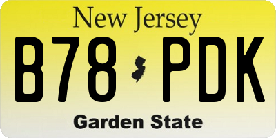 NJ license plate B78PDK