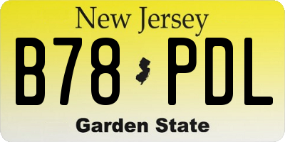 NJ license plate B78PDL