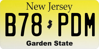 NJ license plate B78PDM