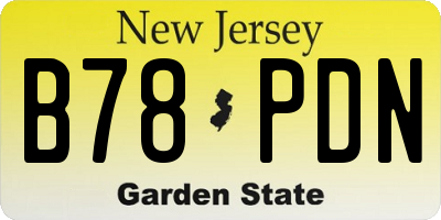 NJ license plate B78PDN