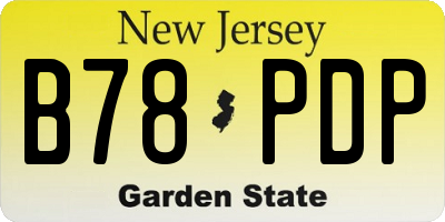 NJ license plate B78PDP
