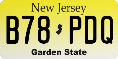 NJ license plate B78PDQ