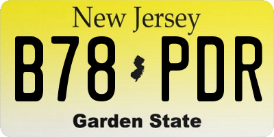 NJ license plate B78PDR