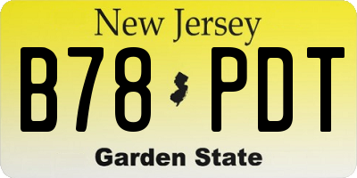 NJ license plate B78PDT