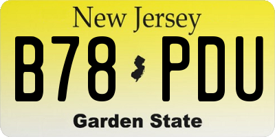 NJ license plate B78PDU