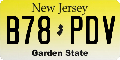 NJ license plate B78PDV