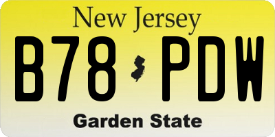 NJ license plate B78PDW