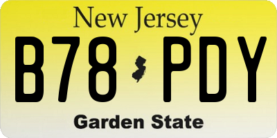 NJ license plate B78PDY