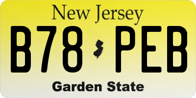 NJ license plate B78PEB