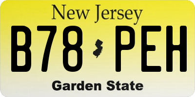 NJ license plate B78PEH