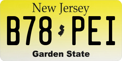 NJ license plate B78PEI