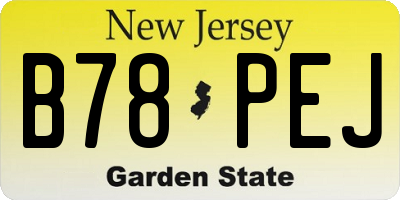 NJ license plate B78PEJ
