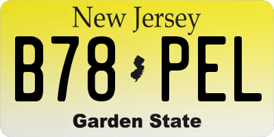 NJ license plate B78PEL