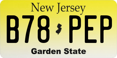 NJ license plate B78PEP