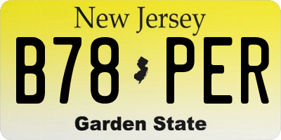 NJ license plate B78PER