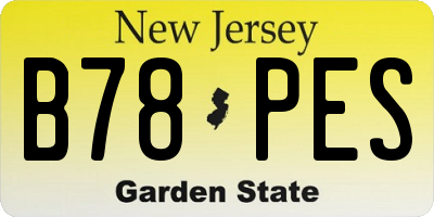 NJ license plate B78PES