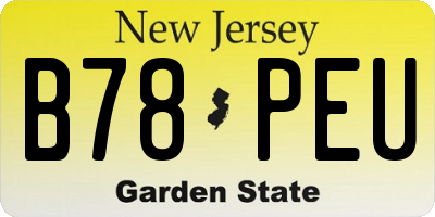 NJ license plate B78PEU