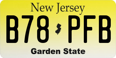 NJ license plate B78PFB